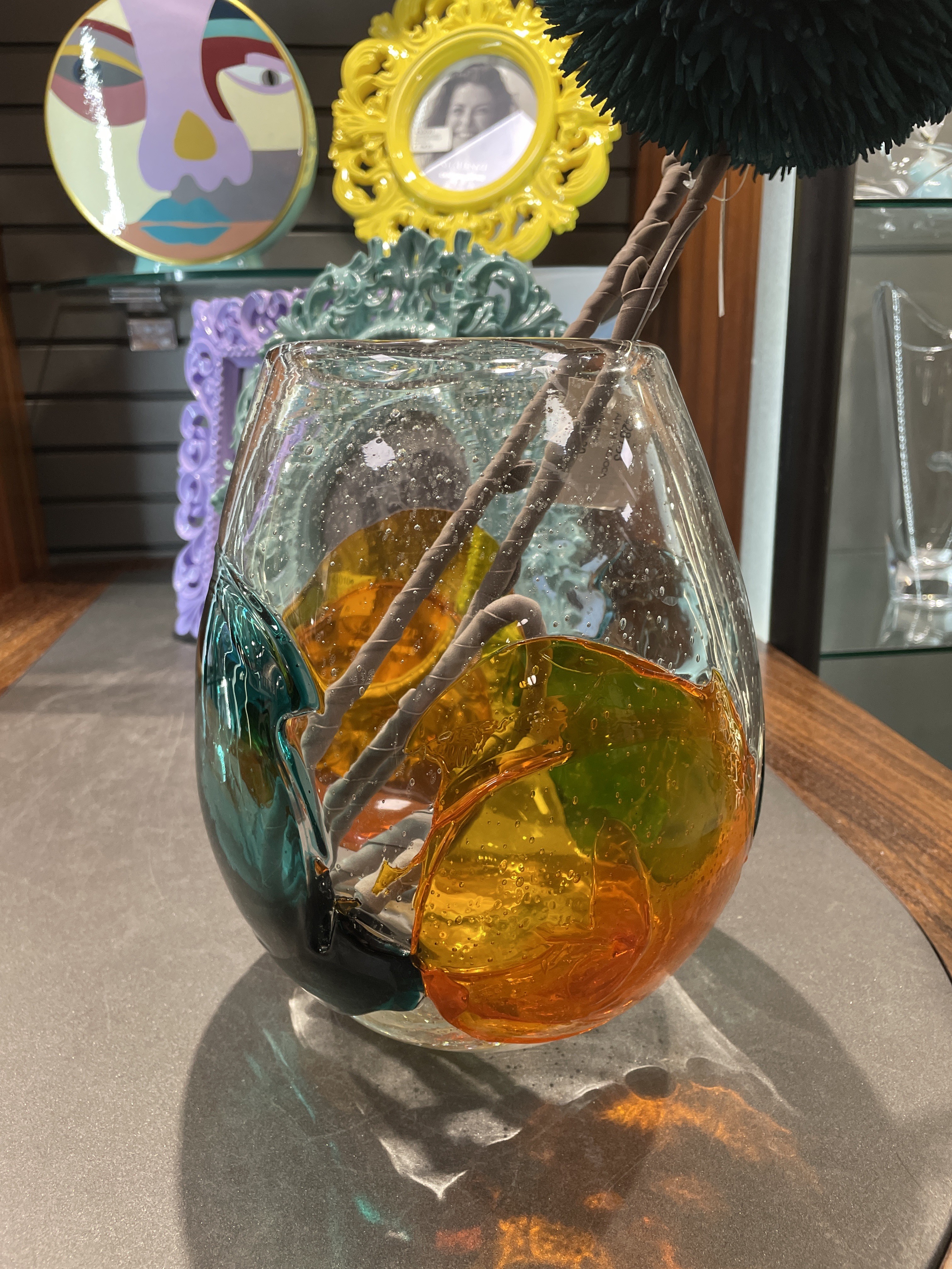 Vaso vetro colorato cm. 25