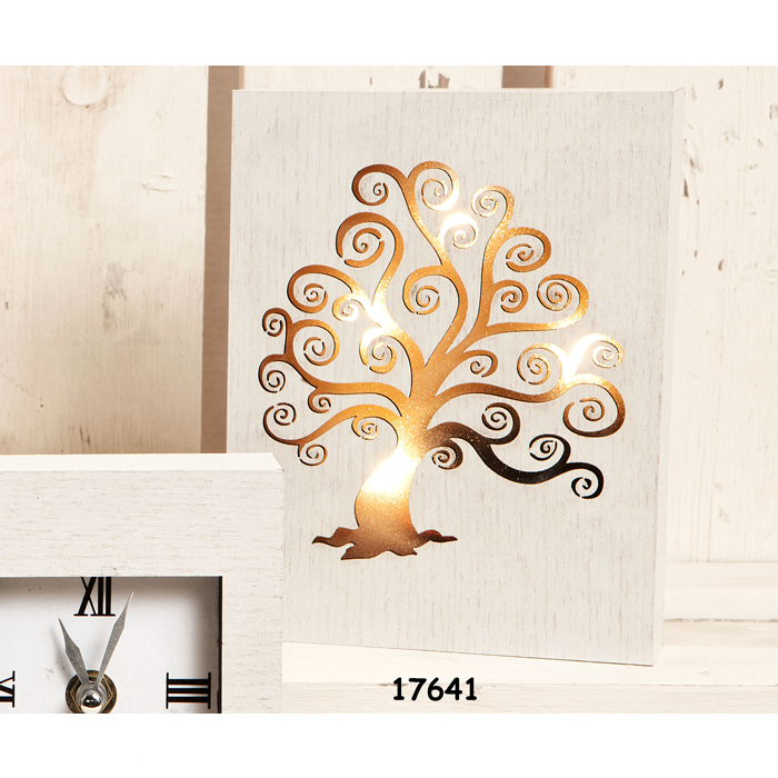 Pannello albero della vita decorativo in legno intarsio floreale cm24x150x2 N°A