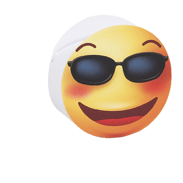 Scatolina Portaconfetti Cilindrica Emoji Con Occhiali