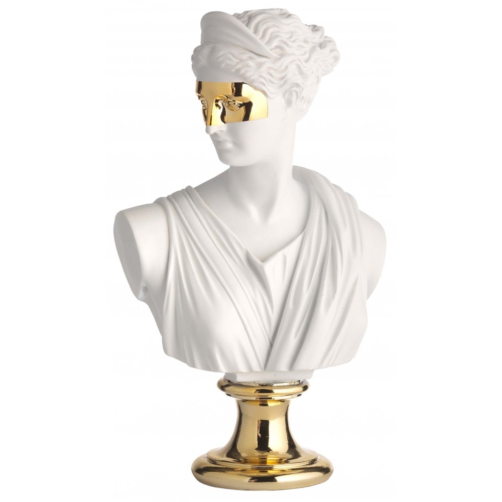 NEW 2022 - (PVD) Scultura in resina LE SCULTURE h.30cm DONNA - ORO/BIANCO  OPACO
