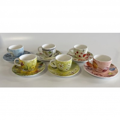 SET 6 TAZZINE DA CAFFE' IN CERAMICA ORIGINALE EGAN