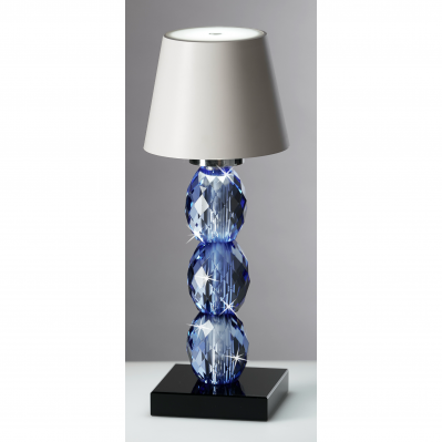 LUME IN CRISTALLO BLU LED TOUCH - CUPOLA BIANCA