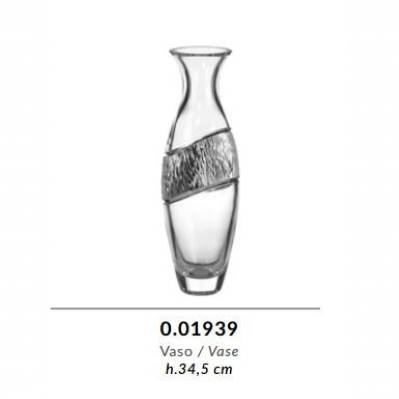 (F.C) Vaso in cristallo GRIFFE h.34,5cm - Molatura RIGHE