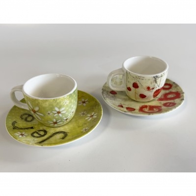 SET 2 TAZZINA DA CAFFE' IN CERAMICA EGAN