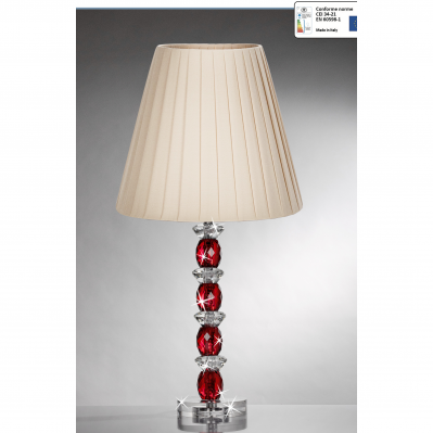LUME IN CRISTALLO DECORO ROSSO - RANOLDI