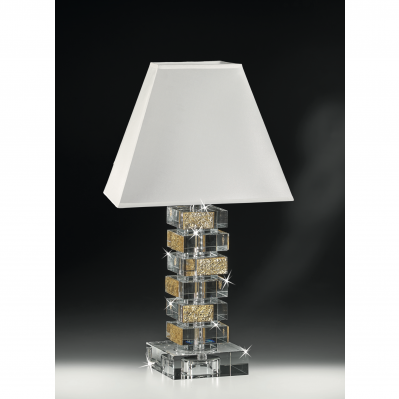 LAMPADA IN CRISTALLO DECORI DORATI- RANOLDI