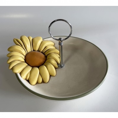CENTRO TAVOLA IN CERAMICA EGAN - GIRASOLI CM.23x20