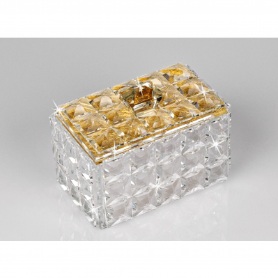 PORTAGIOIELLI IN CRISTALLO CM.13X9X10 ORO - RANOLDI
