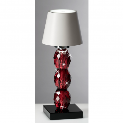 LUME IN CRISTALLO RED LED TOUCH - CUPOLA BIANCA