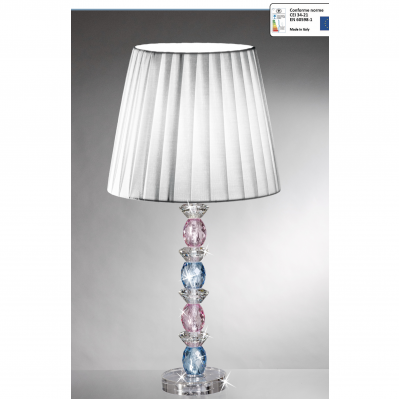 LAMPADA IN CRISTALLO ROSA E AZZURRO - RANOLDI