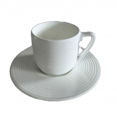 set 12 tazzine caffe in porcellana bianca con zuccheriera Vera Wang