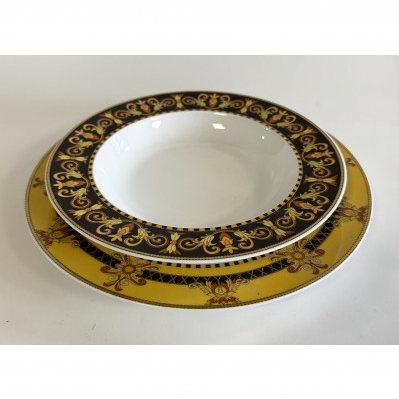 Set 2 Rimpiazzo Piatto fondo e piatto piano Rosenthal Versace Barocco