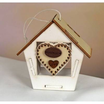 OFFERTA - Casetta in legno con cuore portaconfetti