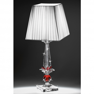 LAMPADA IN CRISTALLO DECORO ROSSO - RANOLDI