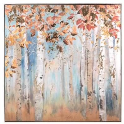 Quadro con cornice stampato in serigrafia foglie d'autunno - L'Oca Nera