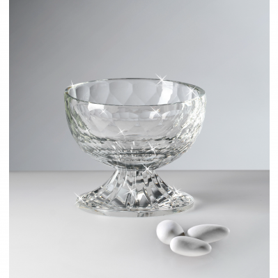 Ciotola in Cristallo Ranoldi con Base Sfaccettata: Bomboniera Matrimonio Elegante con Box