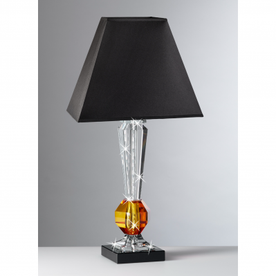 LUME IN CRISTALLO CON ELEMENTO IN AMBRA CM.49