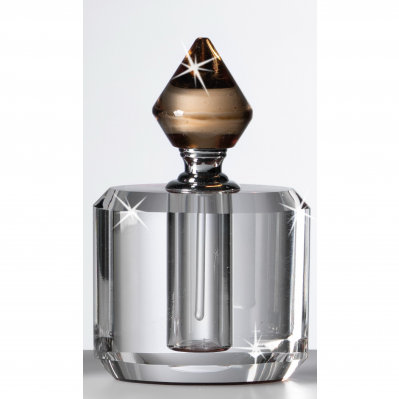 Bomboniera Profumatore in Cristallo Ranoldi: Porta Profumo Made in Italy cm.7x4x11 Tabacco