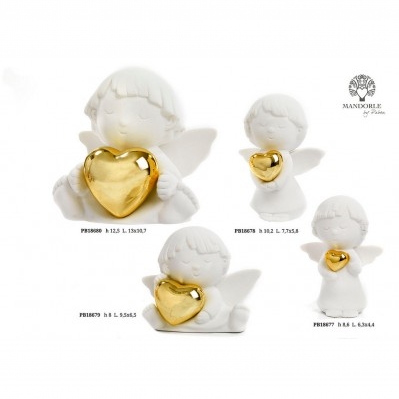 ANGIOLETTO CUORE ORO 10.2 CM. PORCELLANA