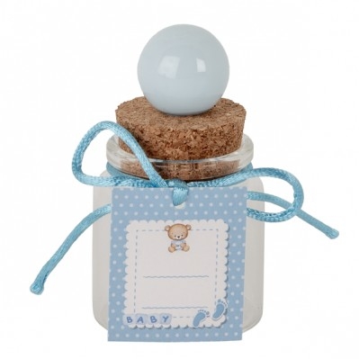 BOMBONIERA - BALL BARATTOLO H8 BABY CELESTE PVC BOX