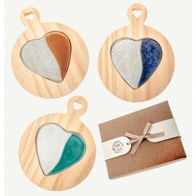 TAGLIERE BICUORE TONDO DM.14,5X19 C/BOX 