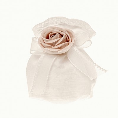 SACCOCCINO CONFETTI BOCCIOLO BAG QUADRO CM.10 BEIGE 