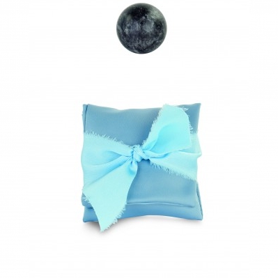 BUSTINA RASO AZZURRA CON NASTRO