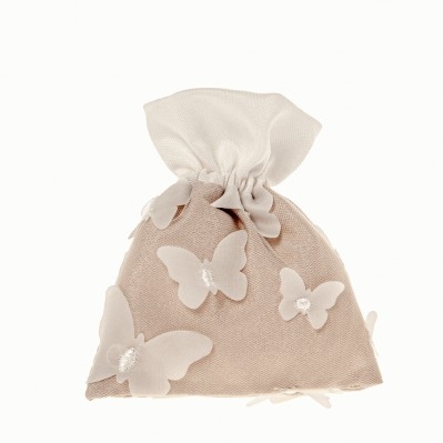 SACCHETTO CONFETTI BUTTERFLY BAG CM.10X12 TORTORA 