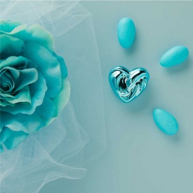 Magnete Cuore Claraluna Decorativo: Applicazione per Sacchetti e Segnaposto cm.3,7x3,5x1,5 - Azzurro