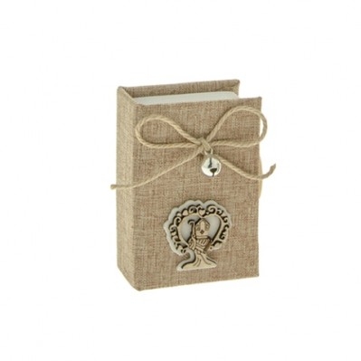 BOX IN TELA CON CAMPANELLO PER CRESIMA CM.6X8 