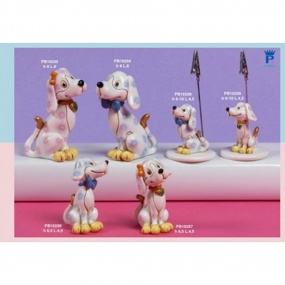 CLIP PORTAFOTO CANE ROSA 6 CM. RESINA