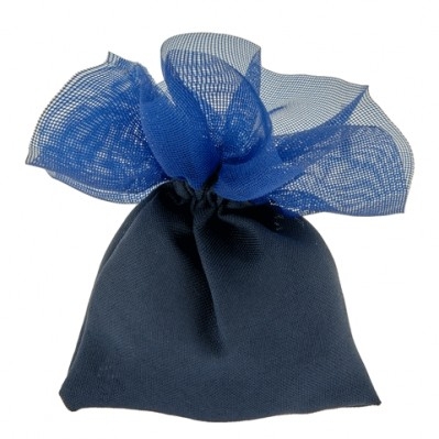 SACCHETTO CONFETTI CIUFFO IN TULLE CM.10X13 BLU 