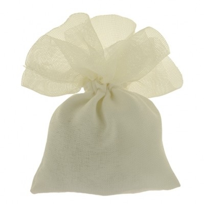 SACCHETTO CONFETTI CIUFFO IN TULLE CM.10X13 CREMA 