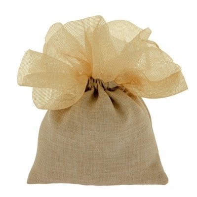 SACCHETTO CONFETTI CIUFFO IN TULLE CM.10X13 TORTORA 
