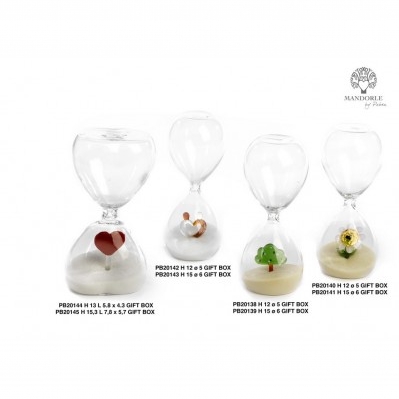 CLESSIDRA CON ALBERELLO ALL'INTERNO 12 CM. VETRO 