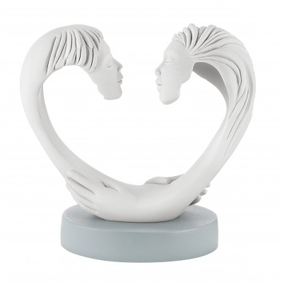COPPIA FACE CUORE 14X14 BIANCA AZZURRA