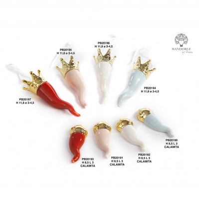 CORNETTO PORTAFORTUNA ROSSO 11.8 CM. PORCELLANA