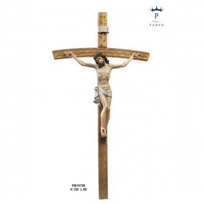 CROCIFISSO 125 CM. RESINA-LEGNO