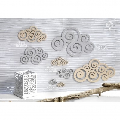 DECORAZIONE NUVOLA 8 CM. 2 ASSORTITI LEGNO