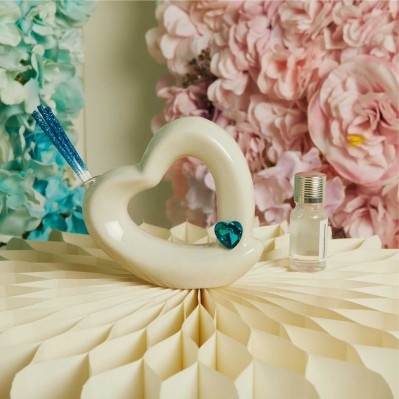 Bomboniera Claraluna: Diffusore Cuore con Swarovski Azzurro cm. 12,4x5,3x10,4