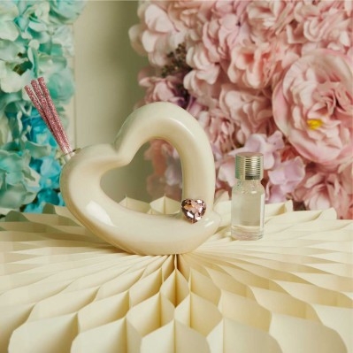 Bomboniera Claraluna: Diffusore Cuore con Swarovski Rosa cm. 12,4x5,3x10,4