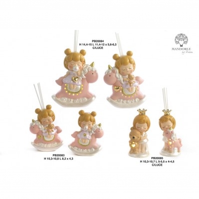 PROFUMATORE PRINCIPESSA 10.7 CM. CON LUCE PORCELLANA