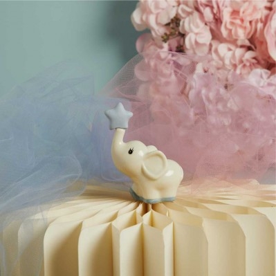 Bomboniere Nascita e Battesimo Claraluna: Elefantino Economico - Celeste cm. 6,5x4x9