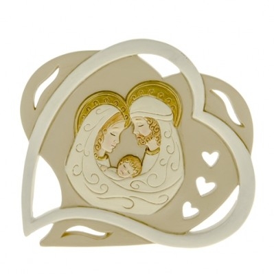 IMMAGINE IN CERAMICA CON SACRA FAMIGLIA 11 CM