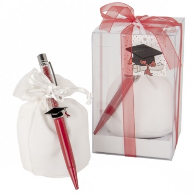 BOX CON PORTACONFETTI E PENNA LAUREA CM.14,5