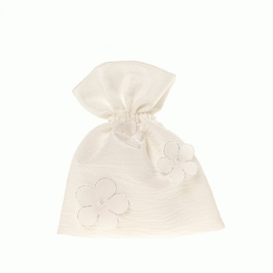 SACCHETTO CONFETTI FLOWER BAG CM.10X12 BIANCO 