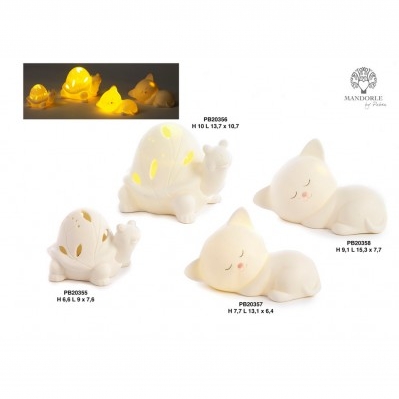 GATTINO CHE DORME 7.7 CM. PORCELLANA LUCE