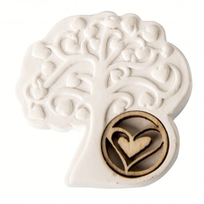 ALBERO IN GESSO CON INSERTI IN LEGNO 4,5 CM