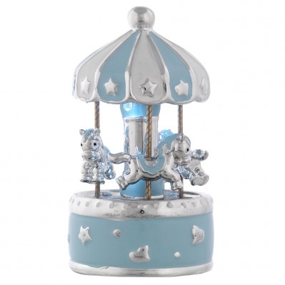 GIOSTRA MUSICALE CON CAVALLI E LUCI - AZZURRA CM. 9x15