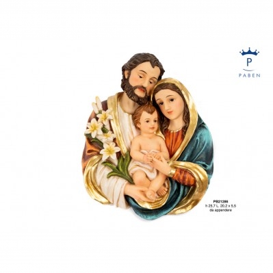 GRUPPO SACRA FAMIGLIA 25.7 CM. RESINA DA APPENDERE
